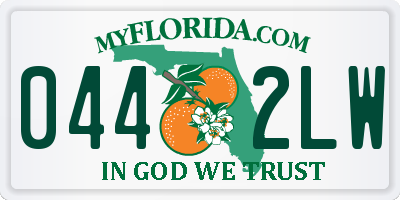 FL license plate 0442LW