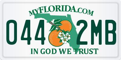 FL license plate 0442MB