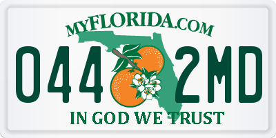 FL license plate 0442MD