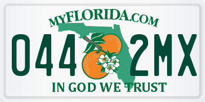 FL license plate 0442MX