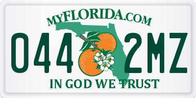 FL license plate 0442MZ