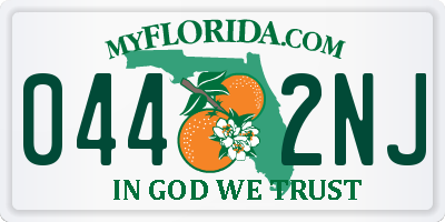 FL license plate 0442NJ