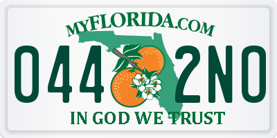 FL license plate 0442NO