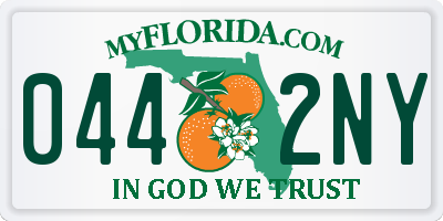 FL license plate 0442NY