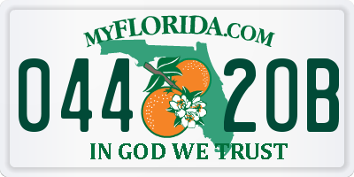 FL license plate 0442OB