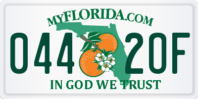 FL license plate 0442OF