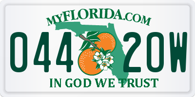FL license plate 0442OW
