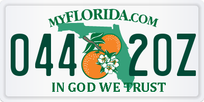 FL license plate 0442OZ