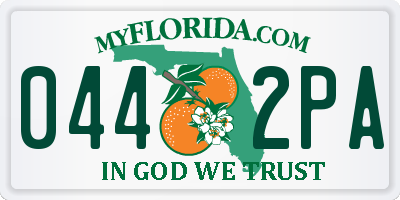 FL license plate 0442PA
