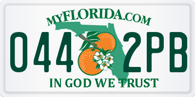 FL license plate 0442PB