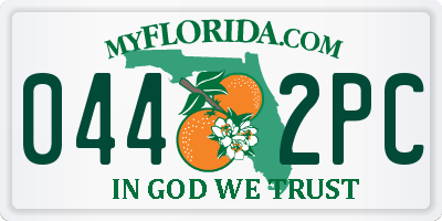 FL license plate 0442PC