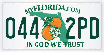 FL license plate 0442PD