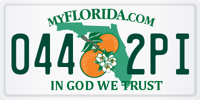 FL license plate 0442PI