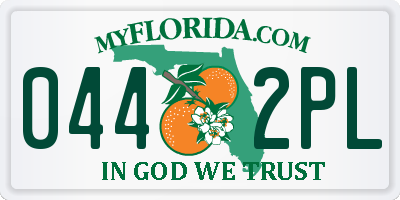 FL license plate 0442PL