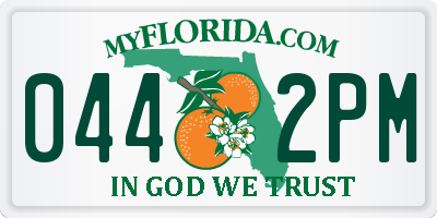 FL license plate 0442PM