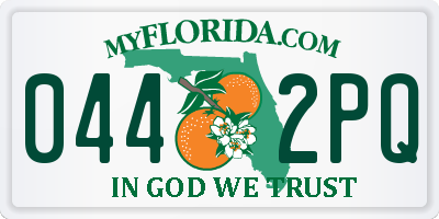 FL license plate 0442PQ