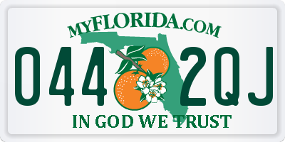 FL license plate 0442QJ