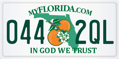 FL license plate 0442QL