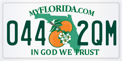 FL license plate 0442QM