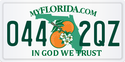 FL license plate 0442QZ