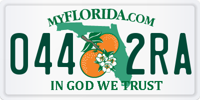 FL license plate 0442RA