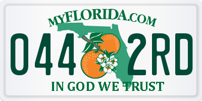 FL license plate 0442RD