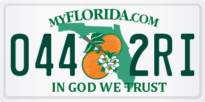 FL license plate 0442RI