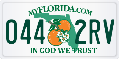 FL license plate 0442RV