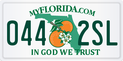 FL license plate 0442SL