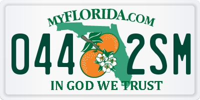 FL license plate 0442SM