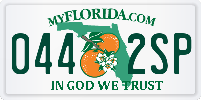 FL license plate 0442SP