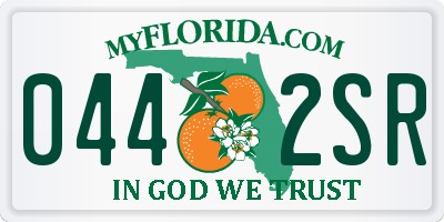 FL license plate 0442SR