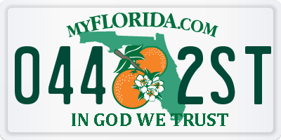 FL license plate 0442ST
