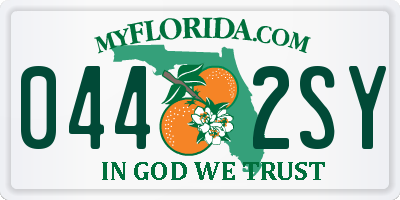 FL license plate 0442SY