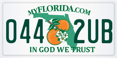 FL license plate 0442UB