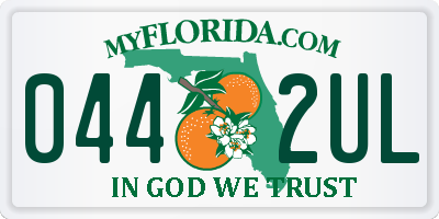 FL license plate 0442UL