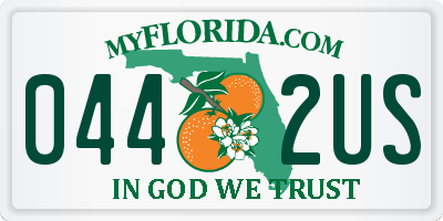FL license plate 0442US