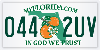 FL license plate 0442UV
