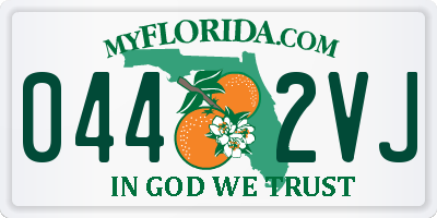 FL license plate 0442VJ