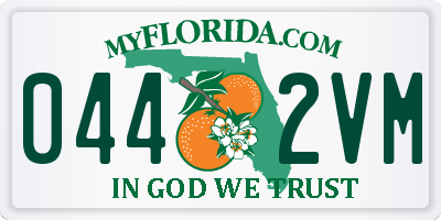 FL license plate 0442VM