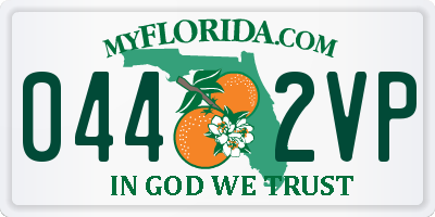 FL license plate 0442VP