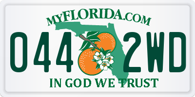 FL license plate 0442WD
