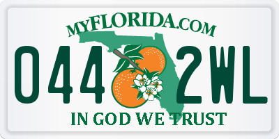 FL license plate 0442WL