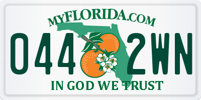 FL license plate 0442WN