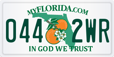 FL license plate 0442WR