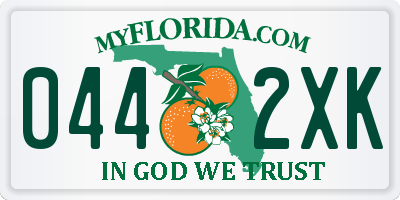 FL license plate 0442XK