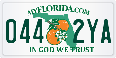FL license plate 0442YA