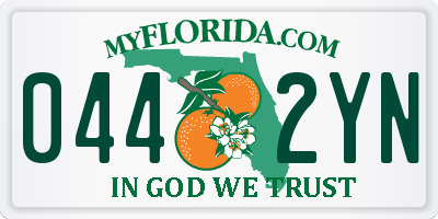 FL license plate 0442YN