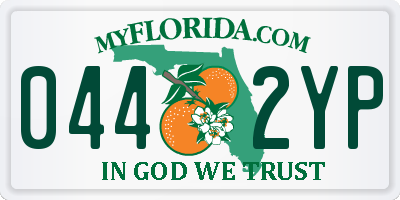 FL license plate 0442YP