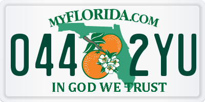 FL license plate 0442YU